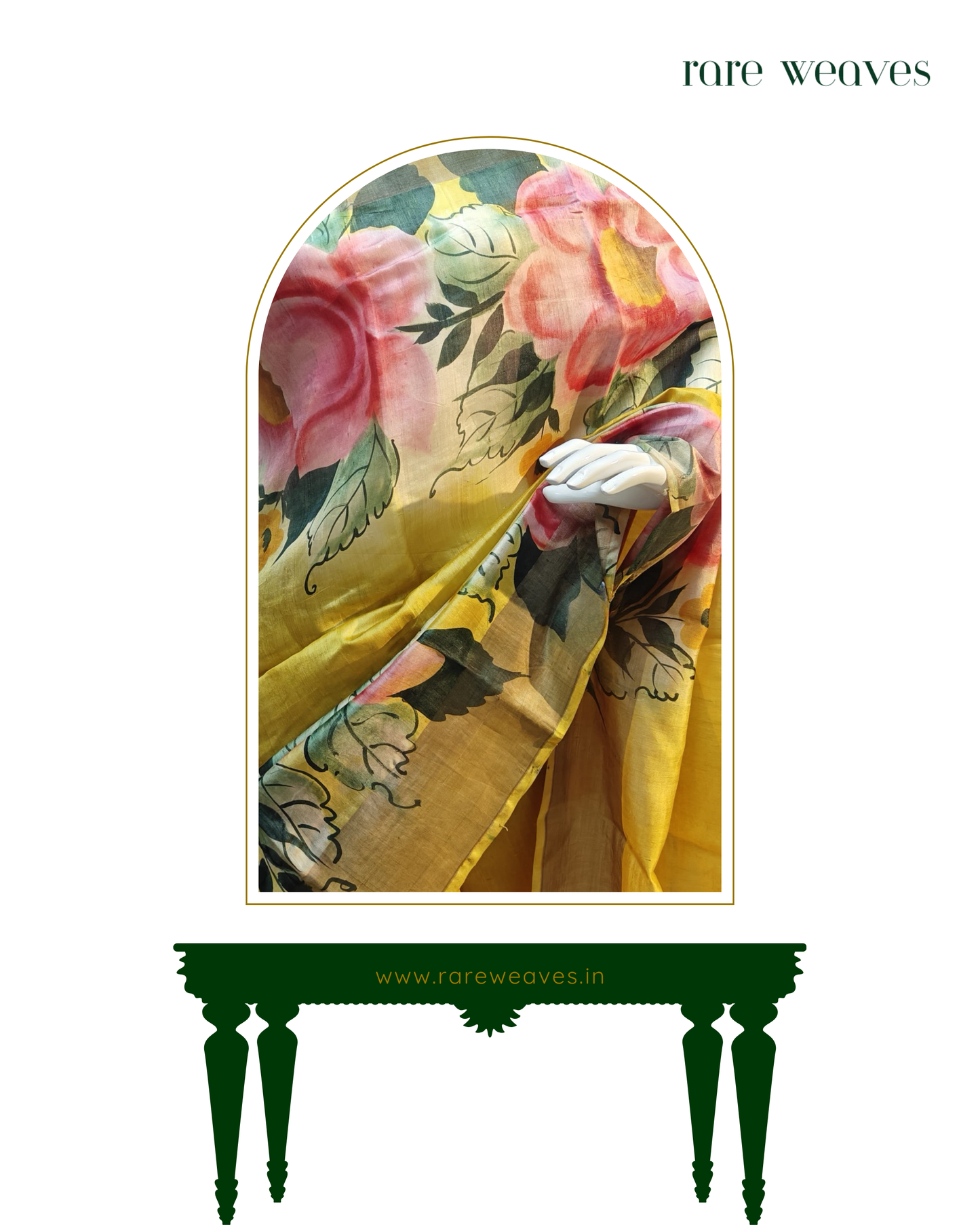 Handpainted Tussar with Zari border