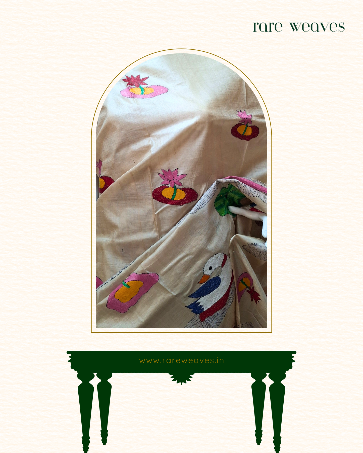 Kantha on Tussar Silk