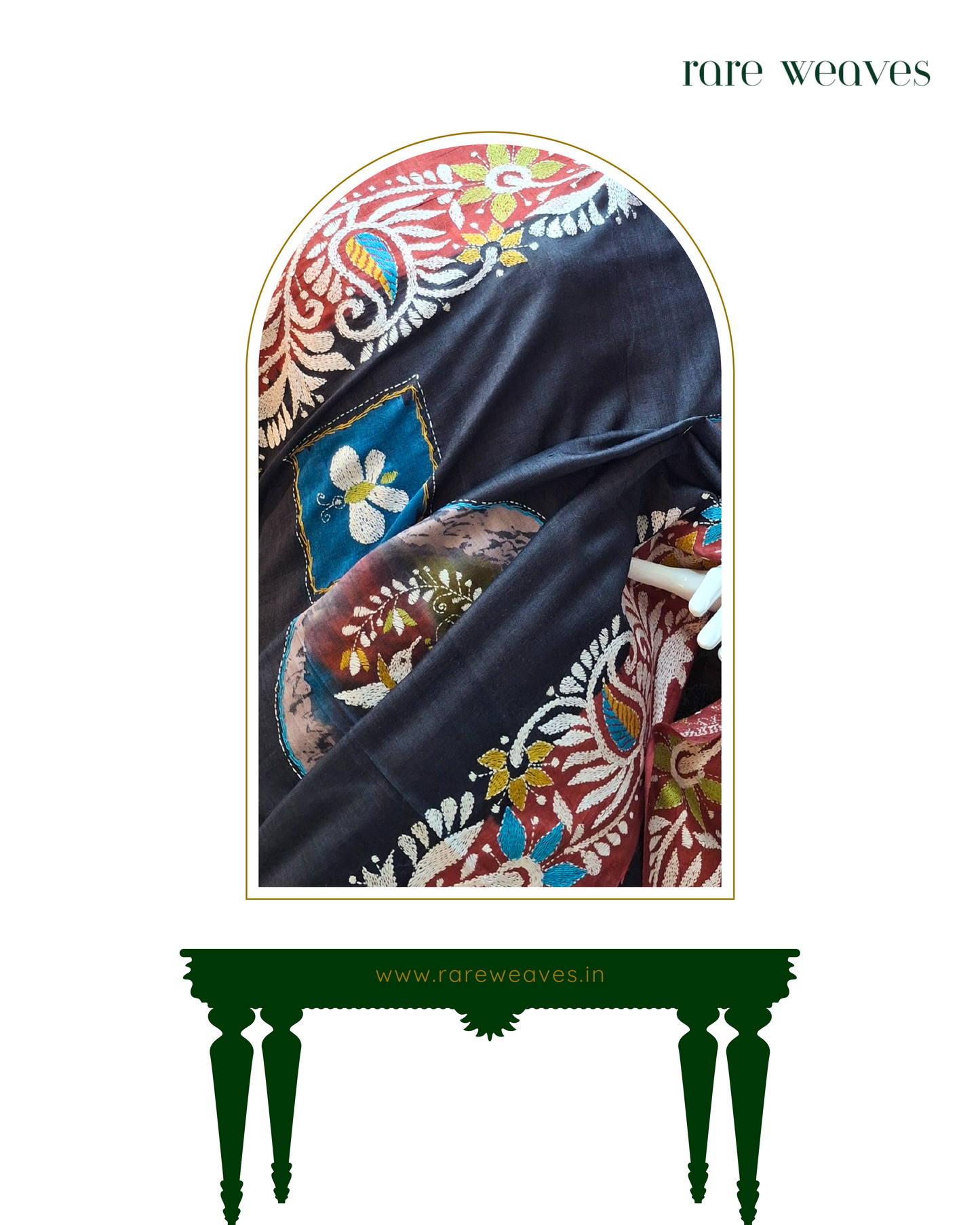 Kantha on Tussar Silk