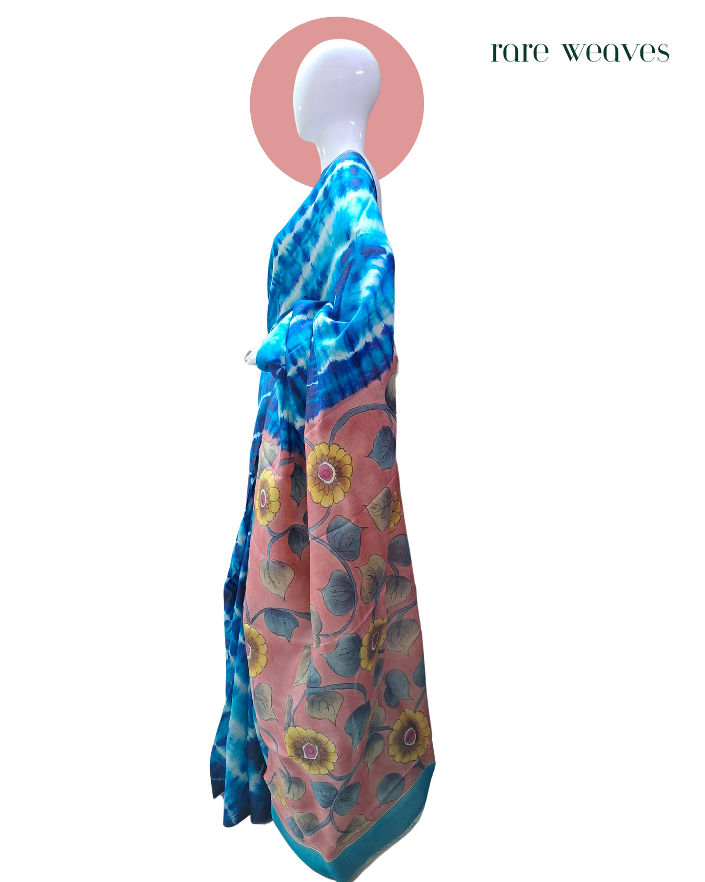 Hand Kalamkari and Sribhori on Gachi Tussar Silk