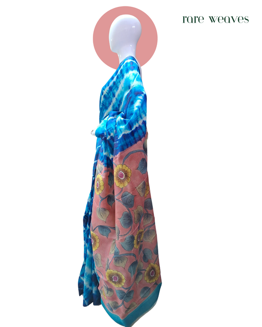 Hand Kalamkari and Sribhori on Gachi Tussar Silk