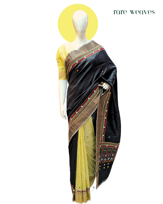 Lambani Hand Work on Bishnupur Katan Silk