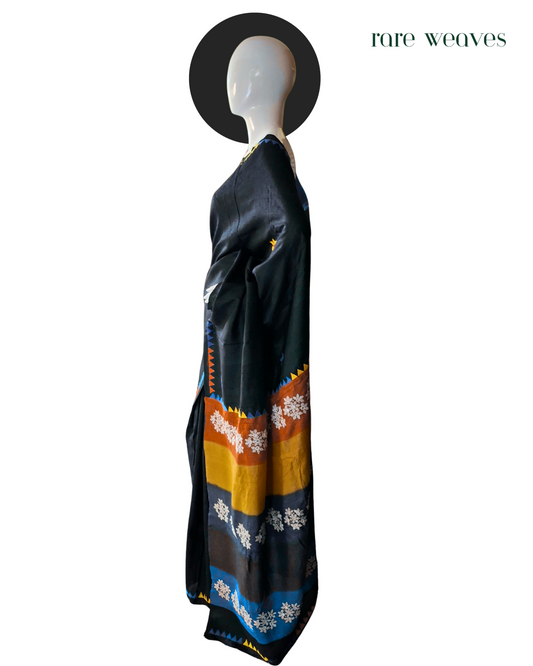 Gachi Tussar Silk Saree with Hand Embroidery