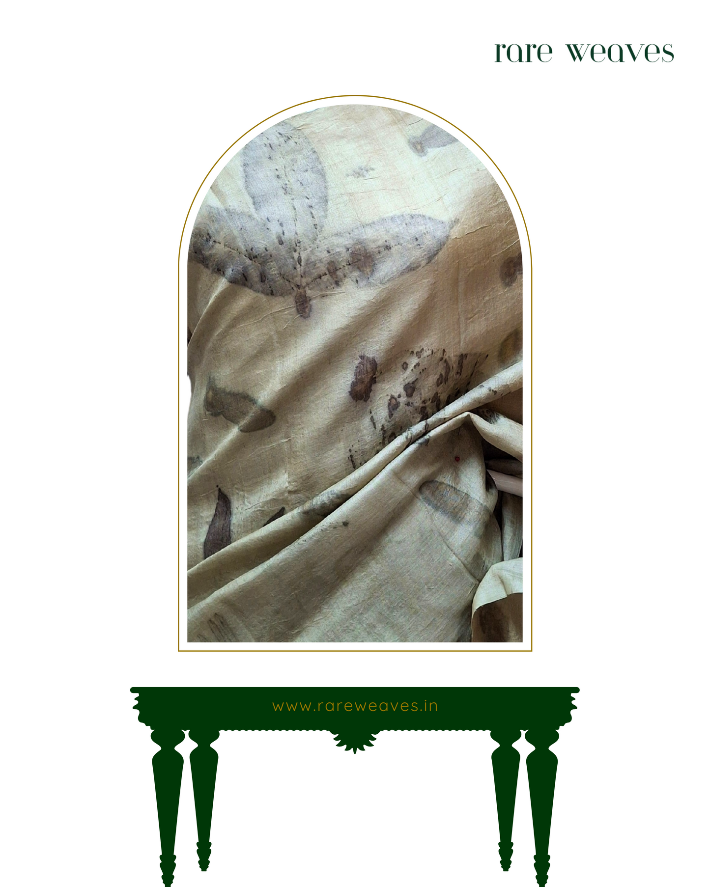 Tussar Saree with Eco-friendly Vegetable Die Print