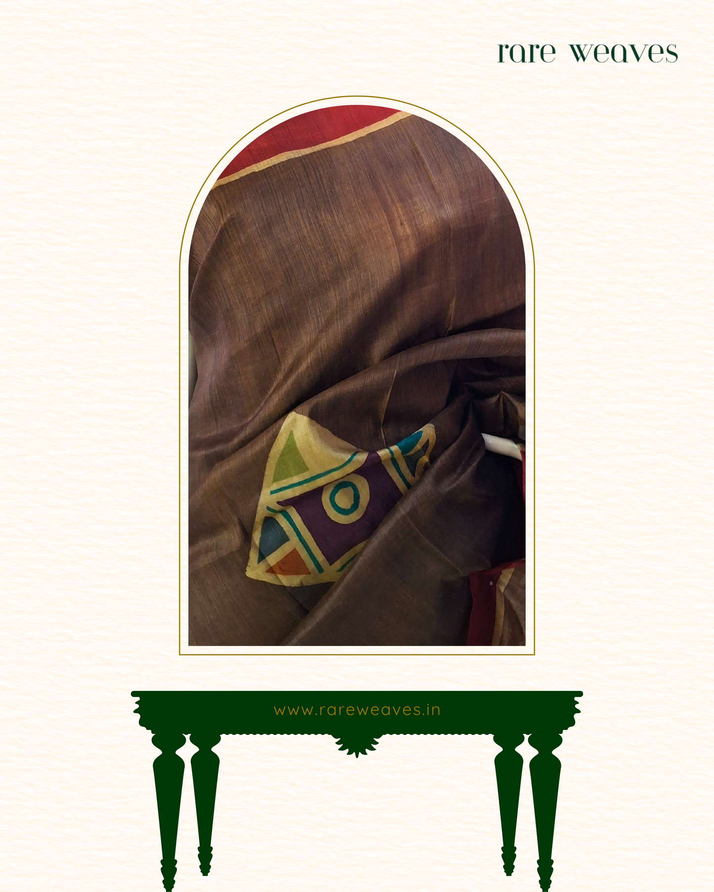 Bishnupur Katan Silk Saree with Hand Batik