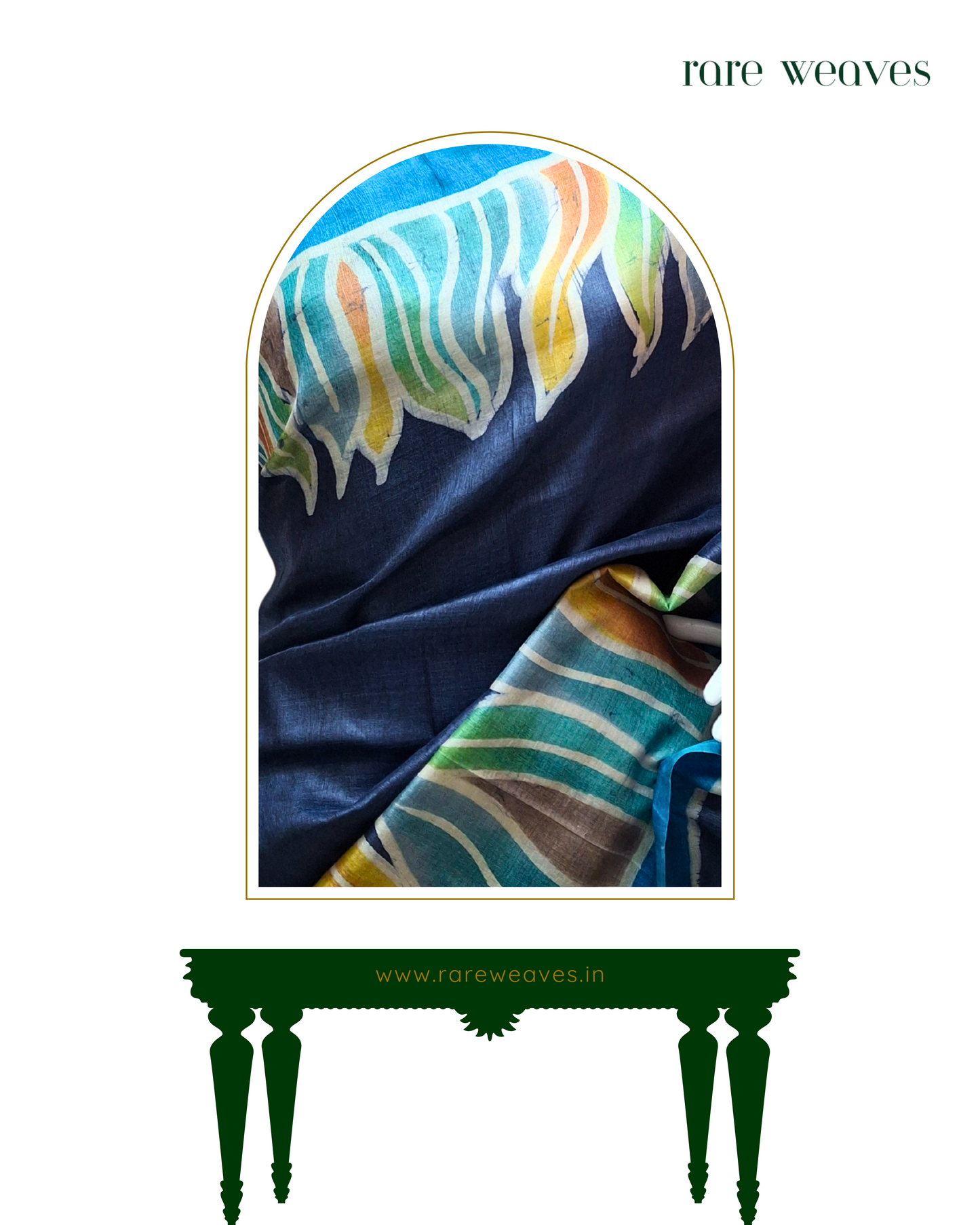 Hand Batik on Tussar Silk Saree