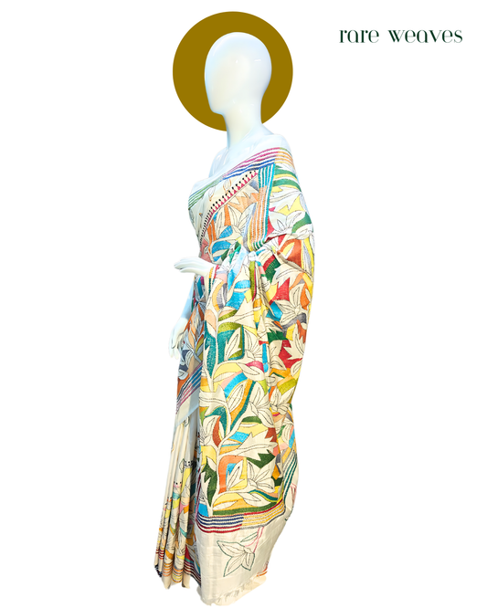 Blended Bangalore Silk with Reverse Kantha