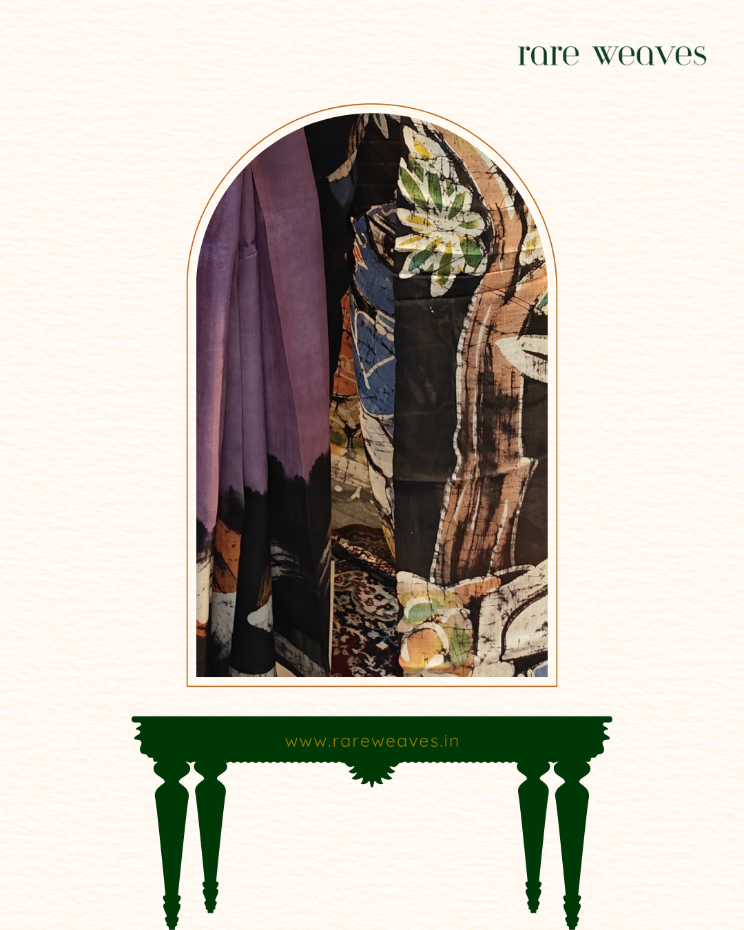 Murshidabad Silk with Hand Batik