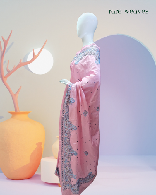 Blended Bangalore Silk with Kashmiri Hand Embroidery