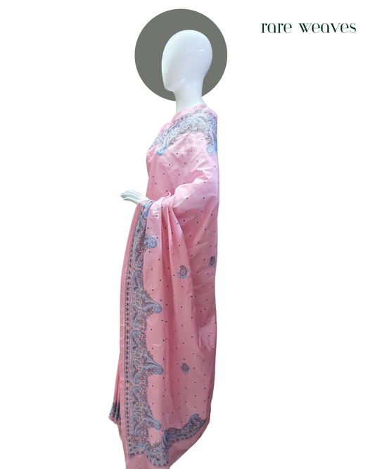 Blended Bangalore Silk with Kashmiri Hand Embroidery