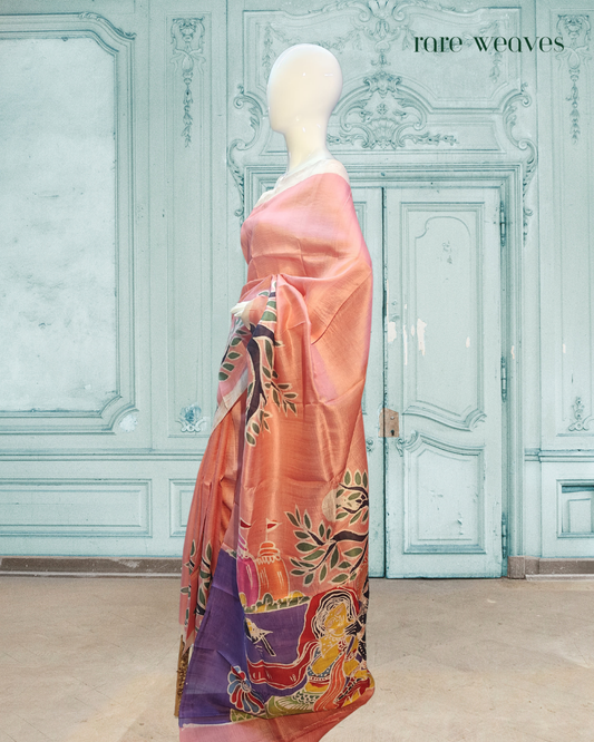 Batik on Murshidabad Silk