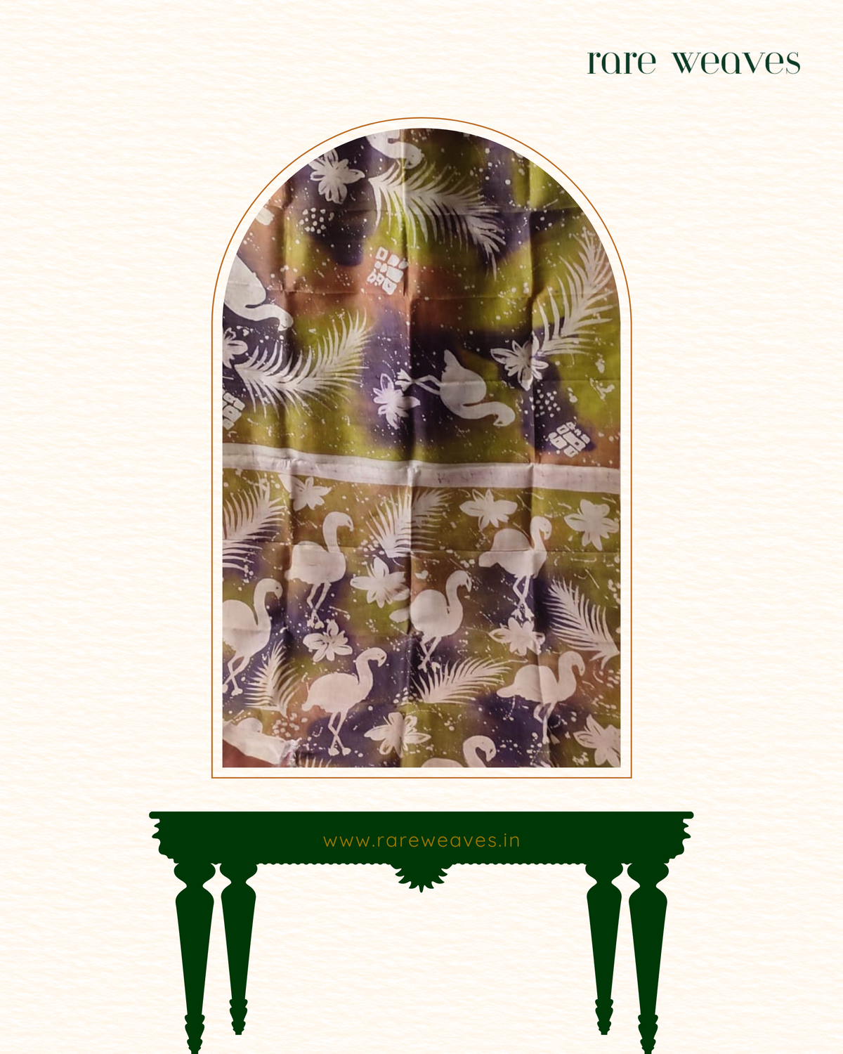 Hand Batik on Murshidabad Silk