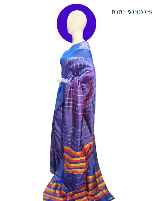 Weaving on Bishnupur Katan Silk with Zari Border