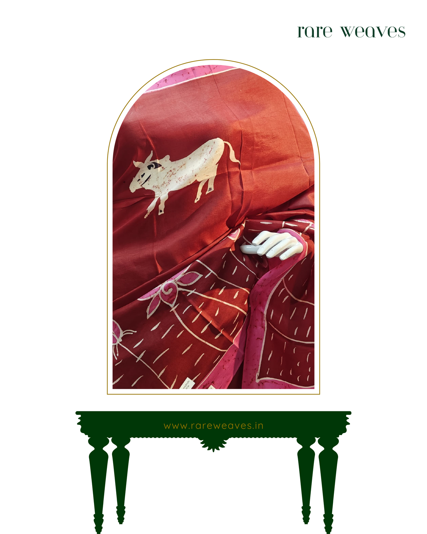 Pichwai Art Batik on Bishnupur Katan Silk