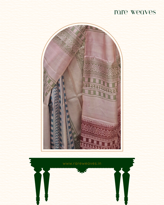 Handblock on Murshidabad Silk
