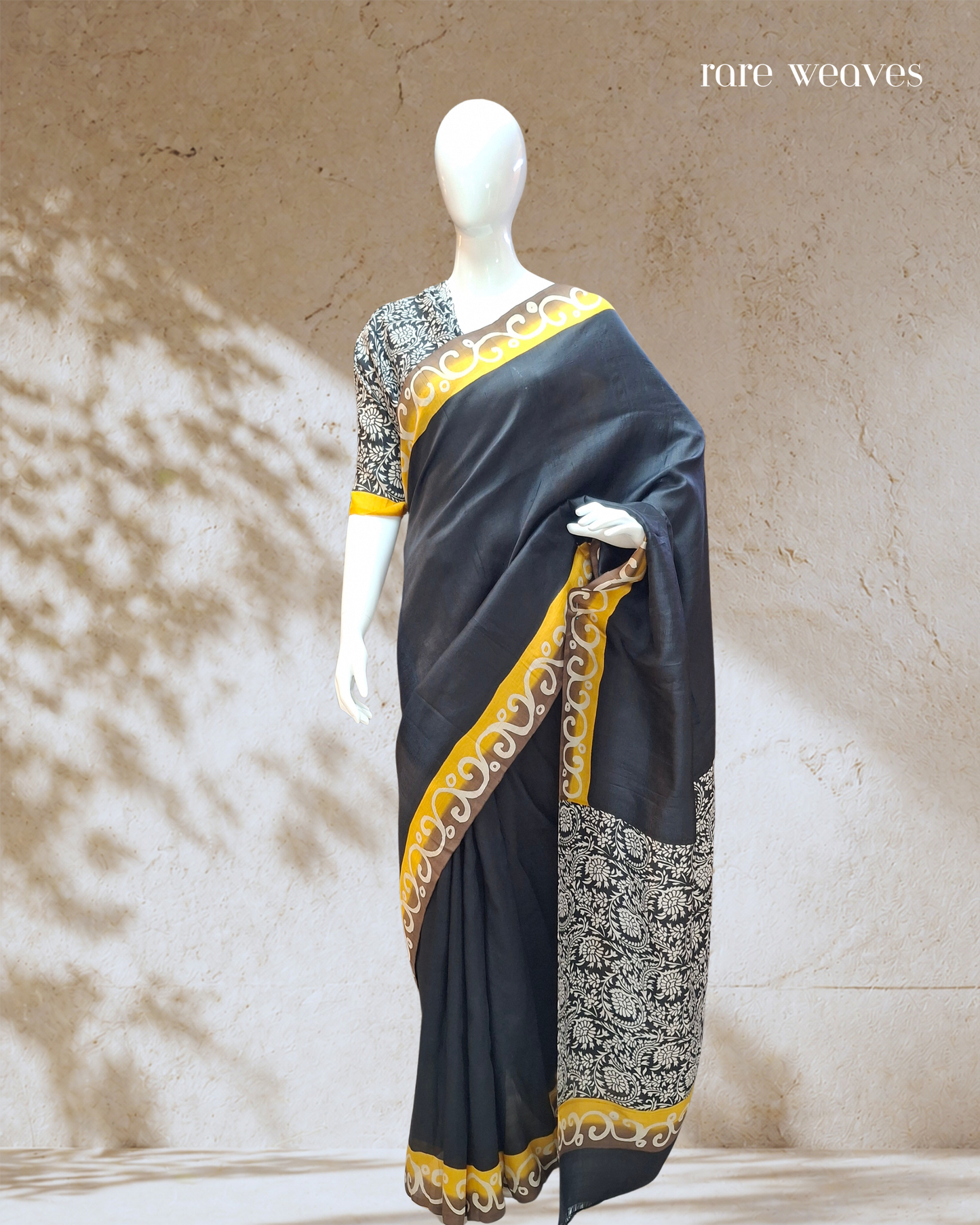 Handblock on Murshidabad Silk