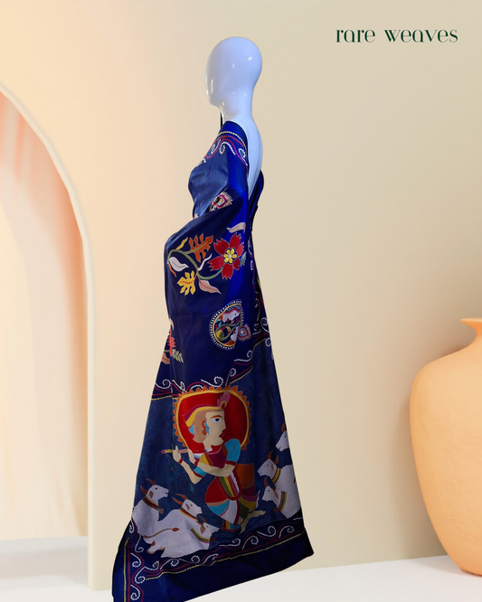 Kantha and Gujarati Work on Bangalore Silk