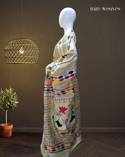 Kantha and Gujarati Work on Katan Tussar Silk