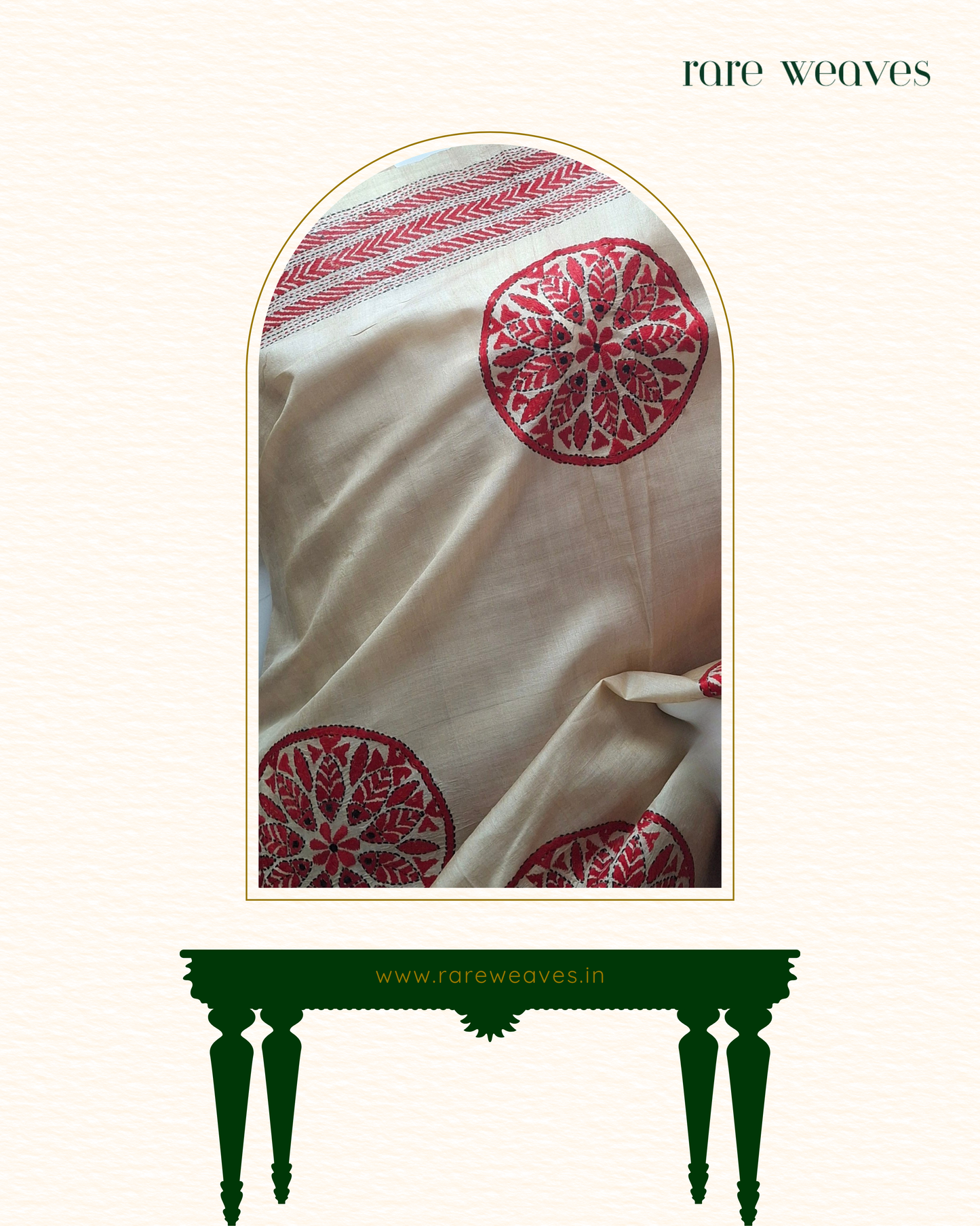 Kantha on Gachi Tussar Silk