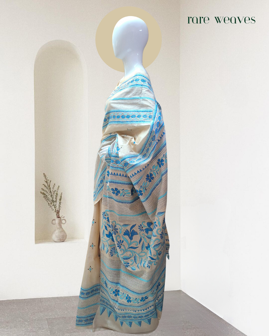 Kantha Stitch on Gachi Tussar Silk