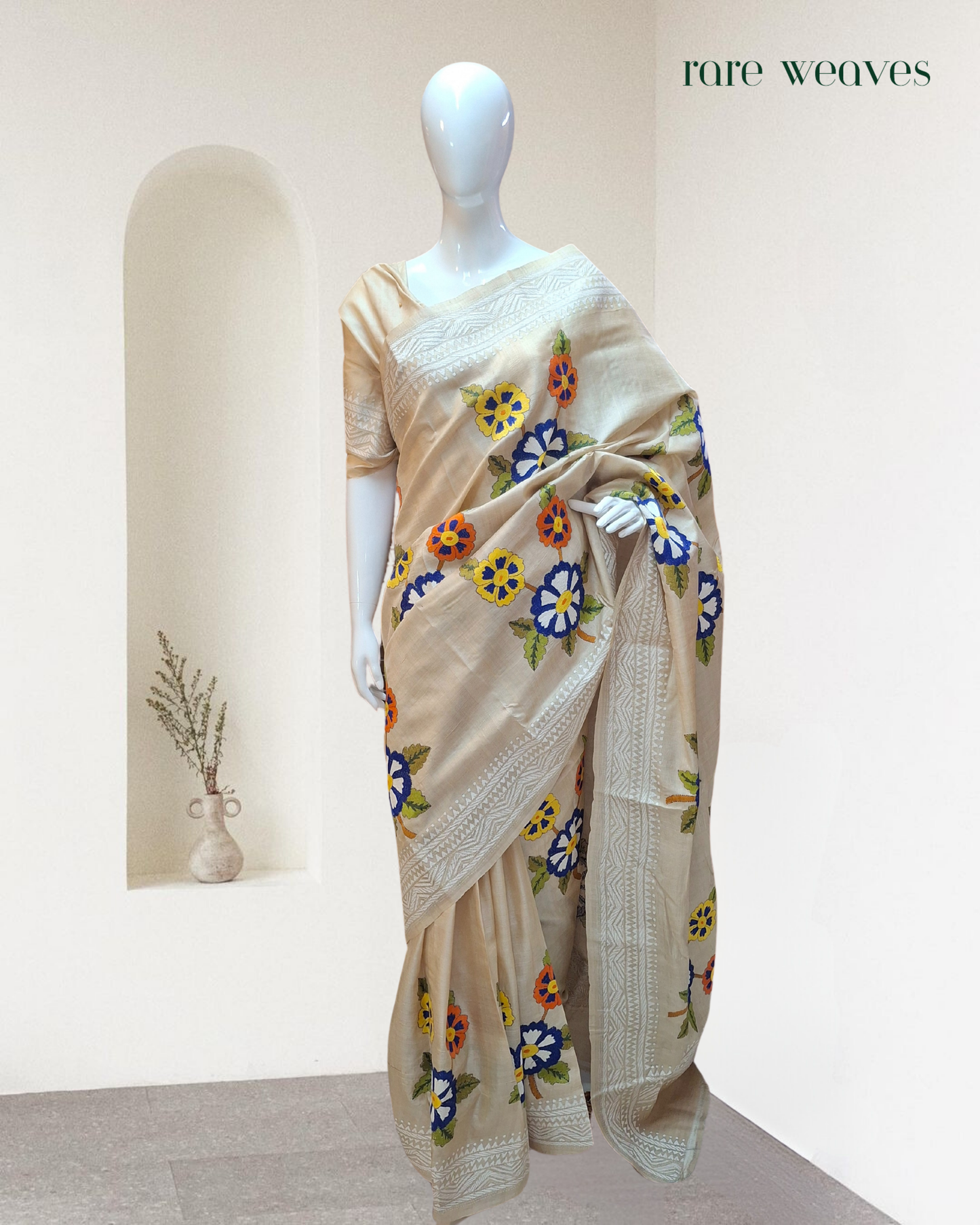 Kantha on Gachi Tussar Silk