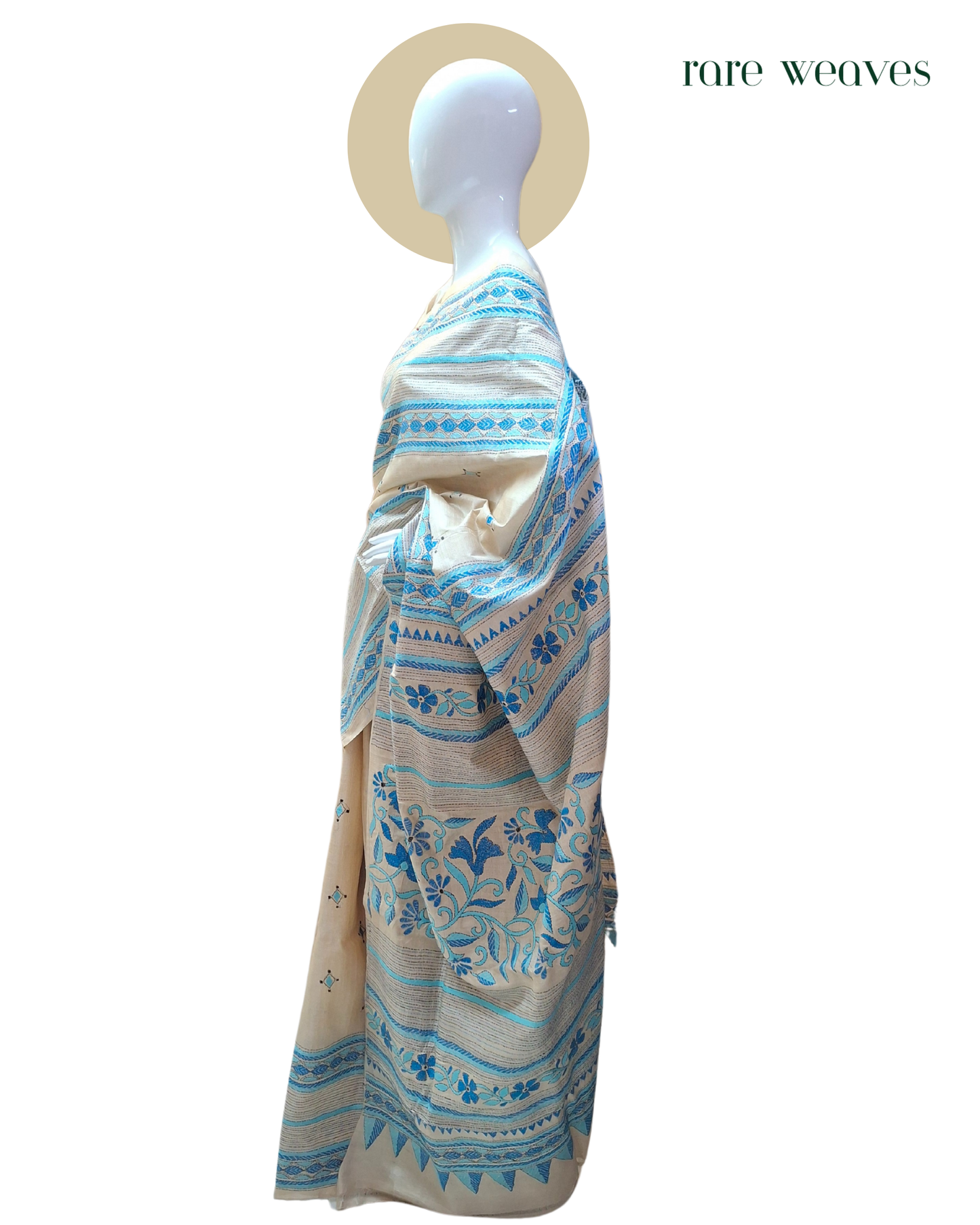 Kantha Stitch on Gachi Tussar Silk