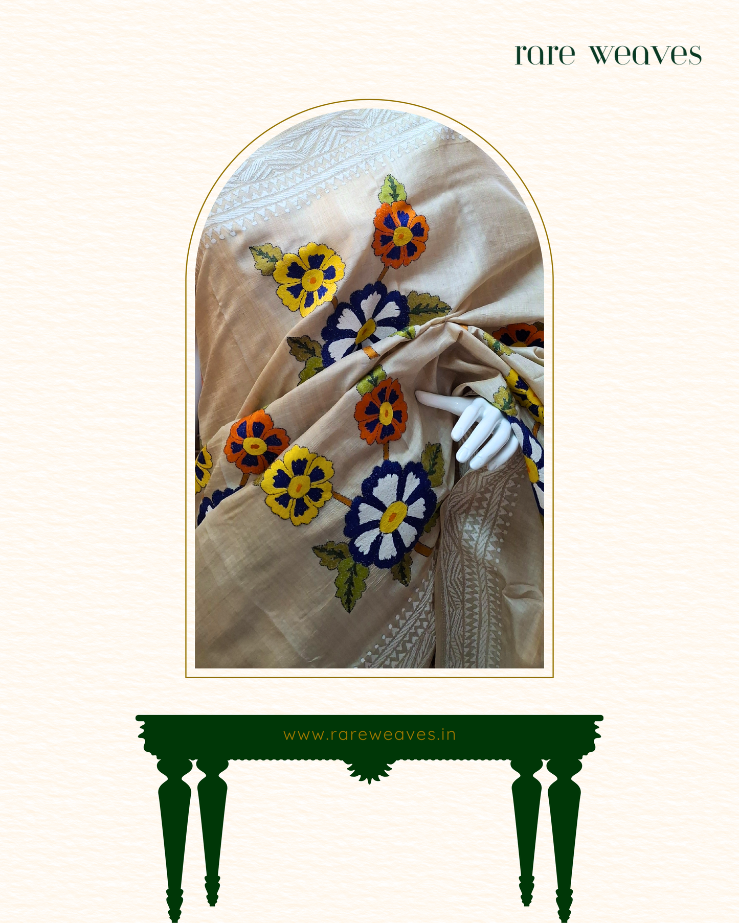Kantha on Gachi Tussar Silk