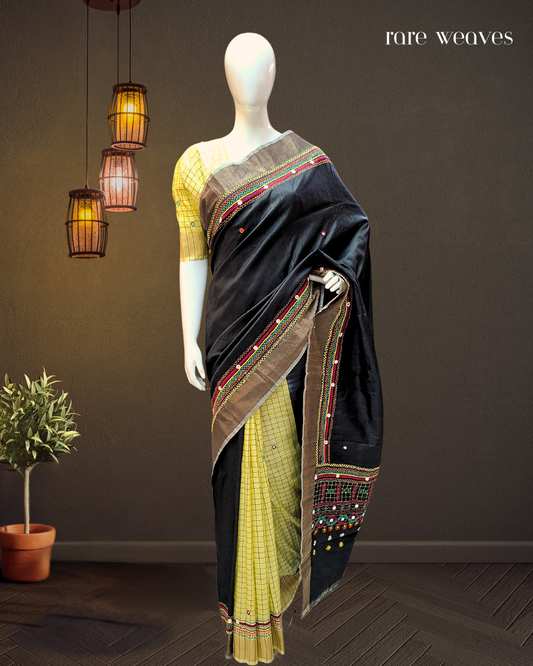 Lambani Hand Work on Bishnupur Katan Silk