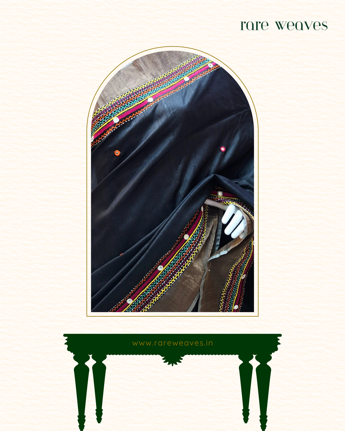 Lambani Hand Work on Bishnupur Katan Silk