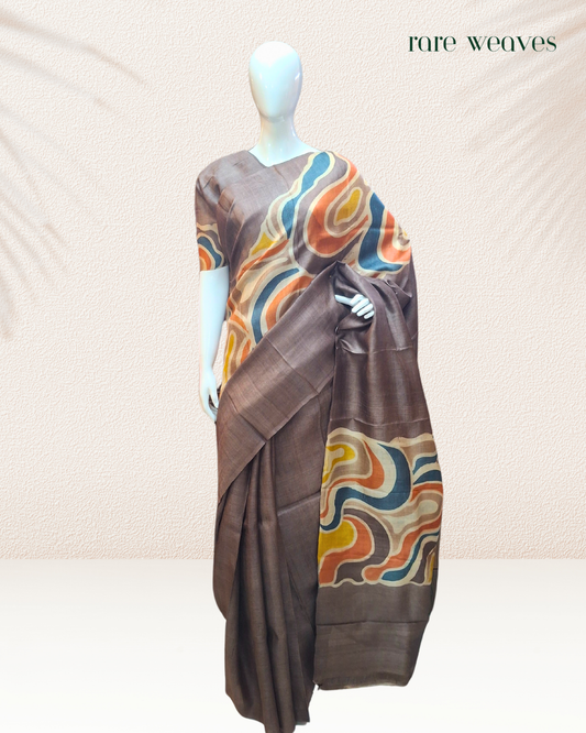Hand Batik on Gachi Tussar Silk