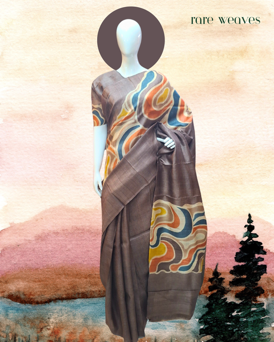 Hand Batik on Gachi Tussar Silk