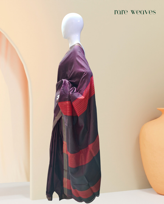 Handmade Bishnupur Katan Silk with Zari Border