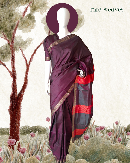 Handmade Bishnupur Katan Silk with Zari Border