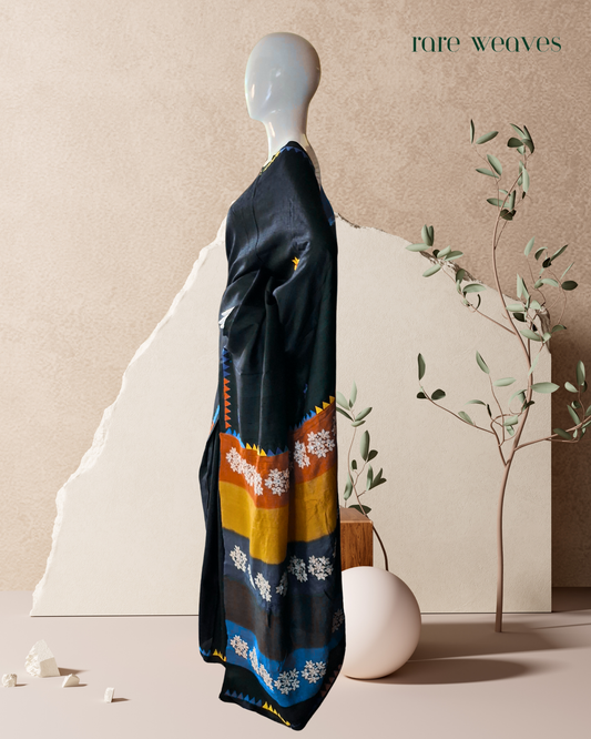 Gachi Tussar Silk Saree with Hand Embroidery