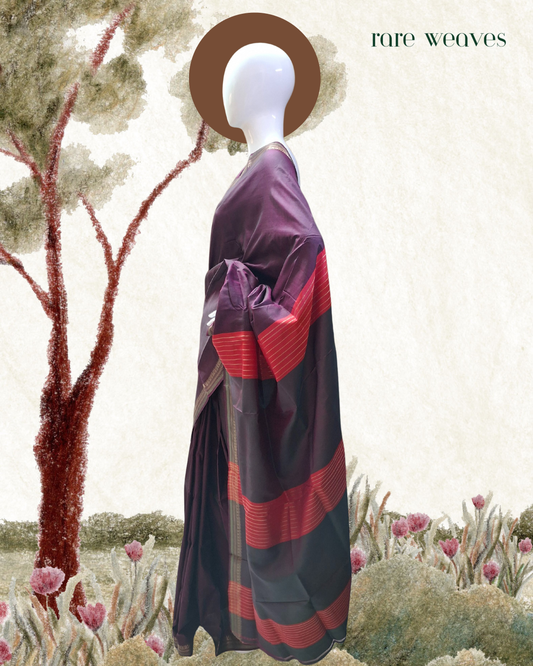 Handmade Bishnupur Katan Silk with Zari Border