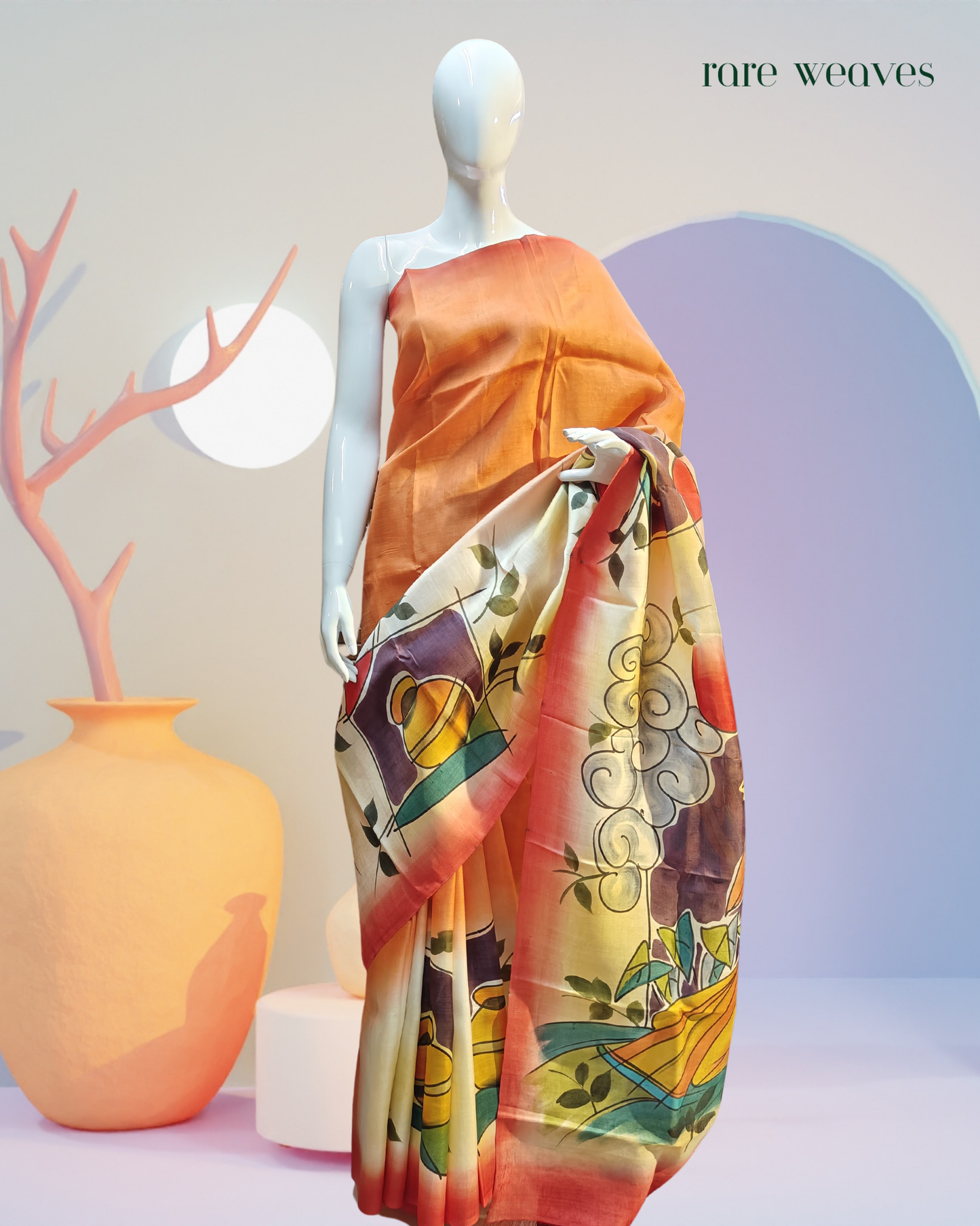Handpainted Bishnupur Katan Silk