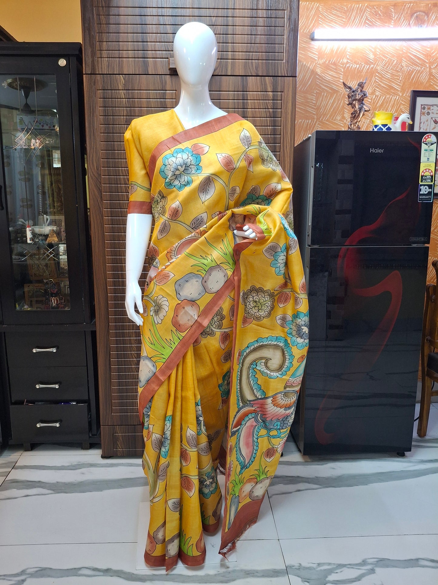 Handpainted Gachi Tussar Silk Saree
