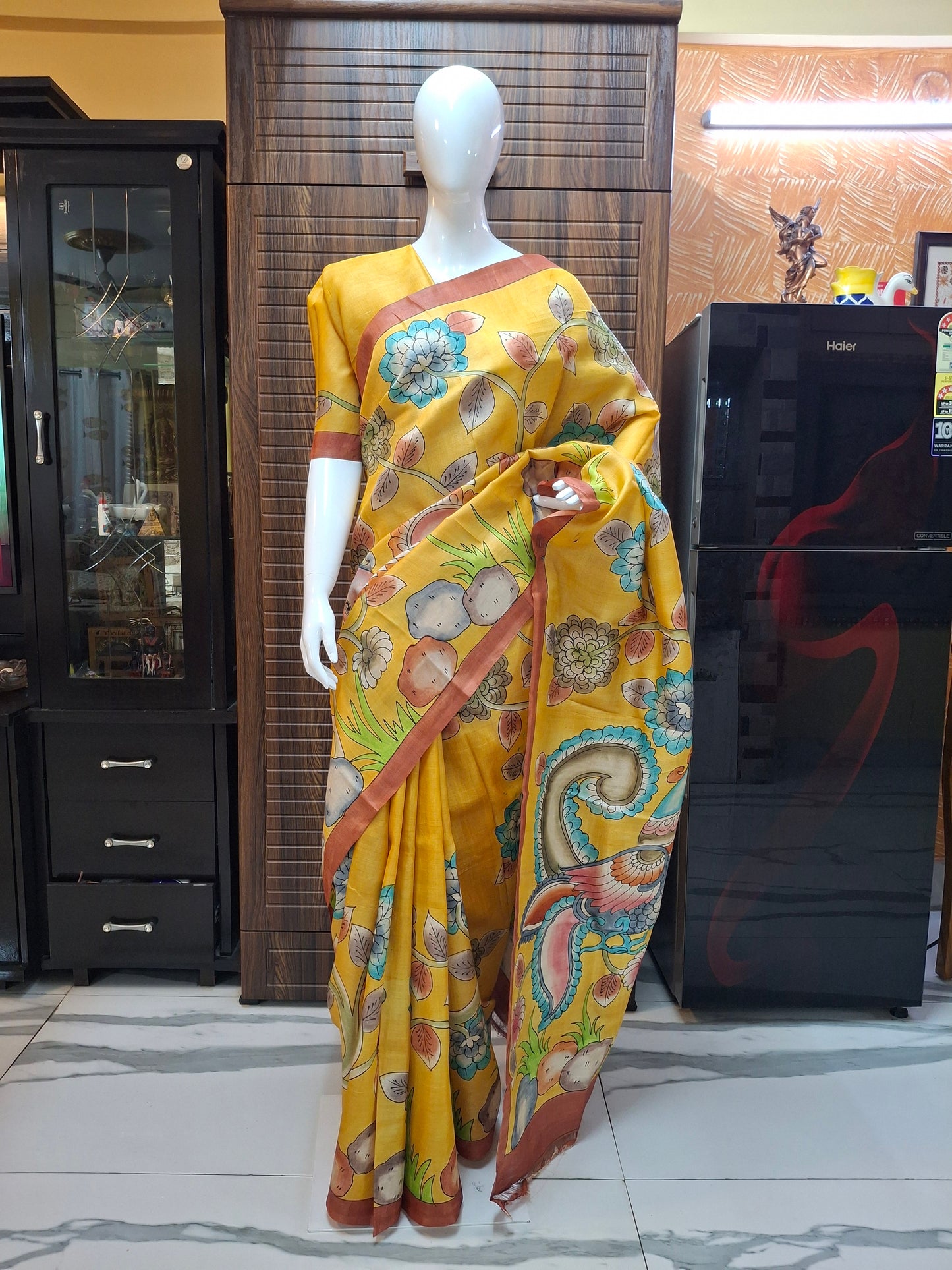 Handpainted Gachi Tussar Silk Saree