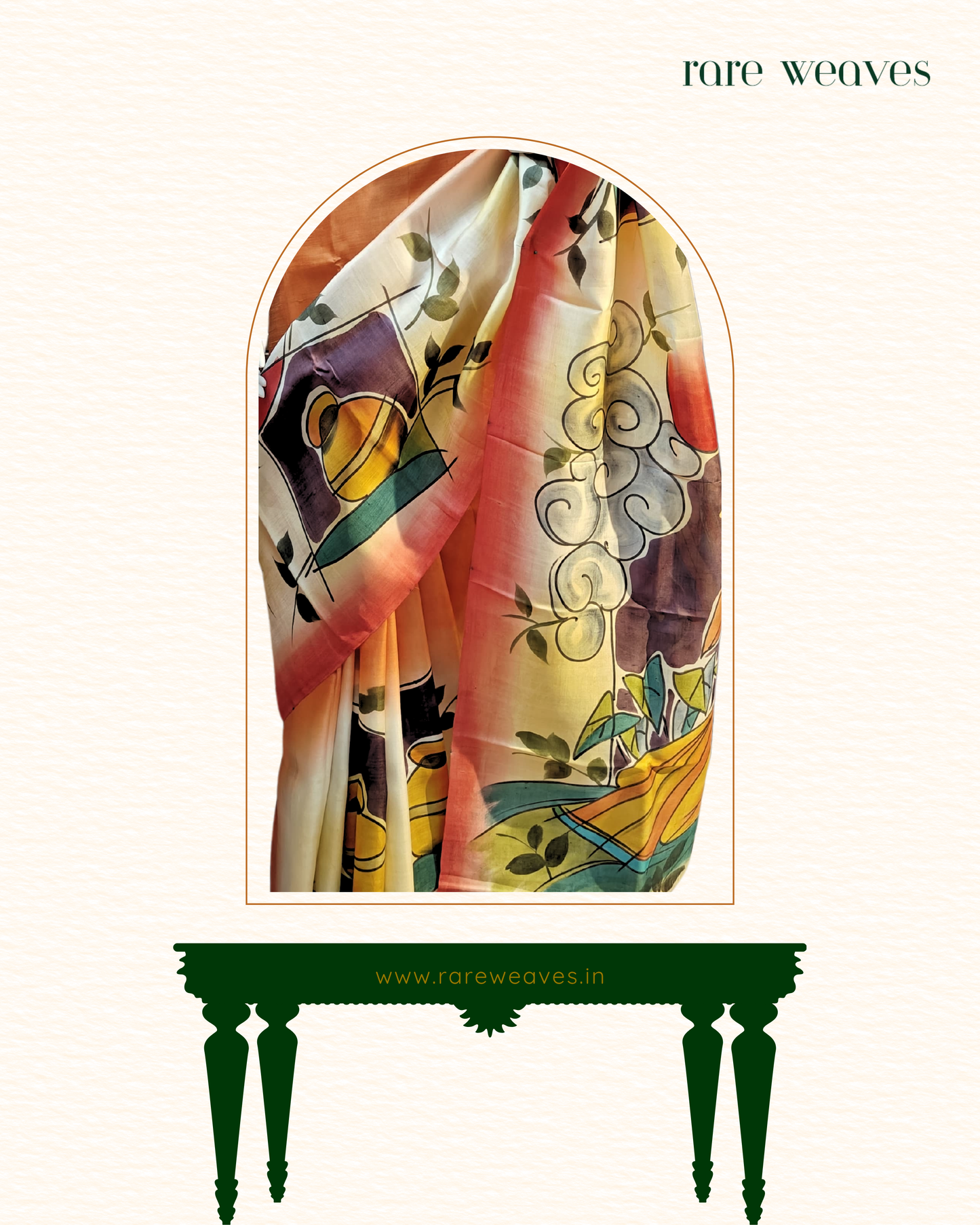 Handpainted Bishnupur Katan Silk