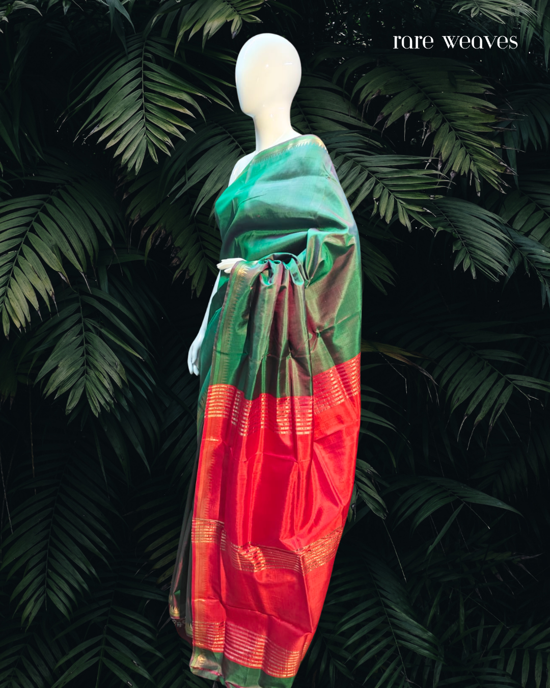 Dual Tone Bishnupur Katan Silk with Zari Border