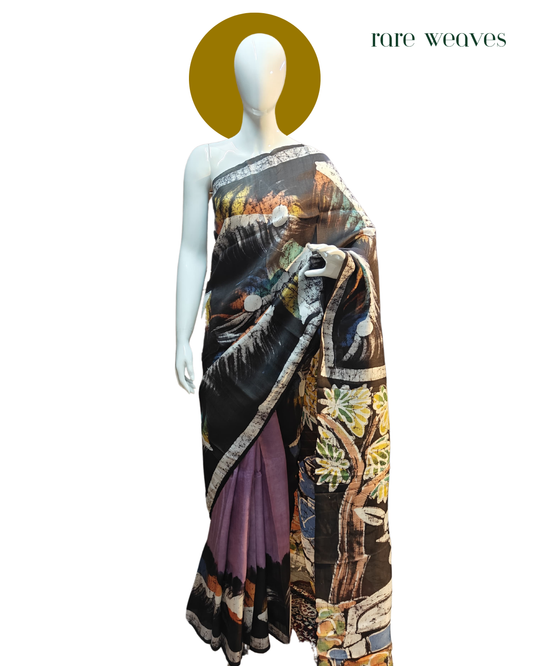 Murshidabad Silk with Hand Batik