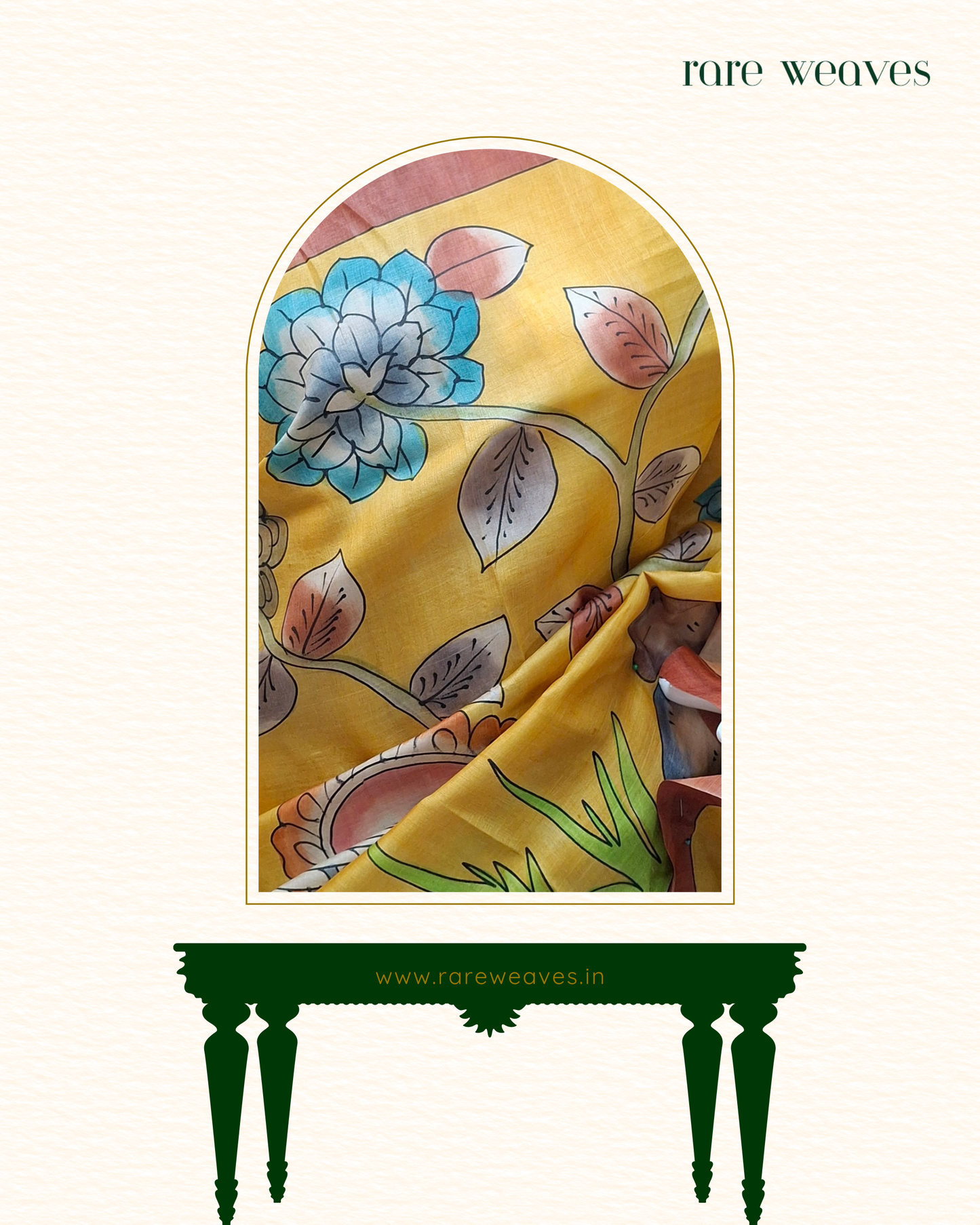 Handpainted Gachi Tussar Silk