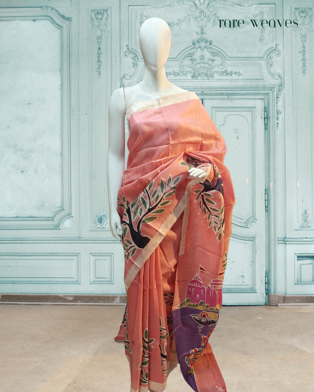 Batik on Murshidabad Silk
