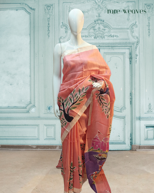 Batik on Murshidabad Silk