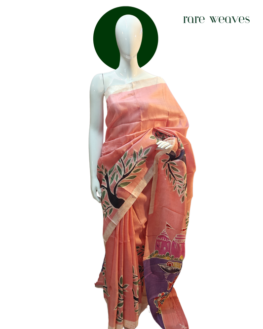 Batik on Murshidabad Silk