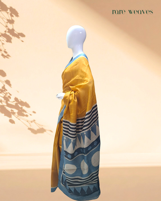 Hand Batik on Gachi Tussar Silk