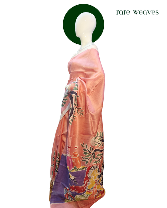 Batik on Murshidabad Silk