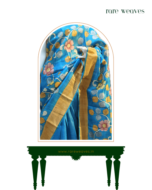Handpainted Tussar with Zari border