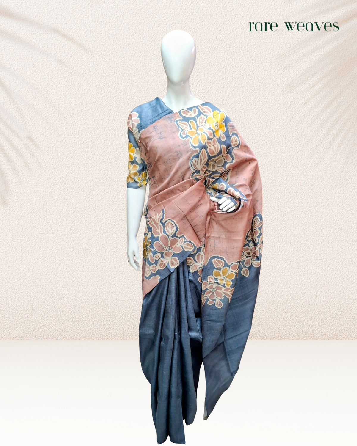 Hand Batik on Pure Tussar Silk