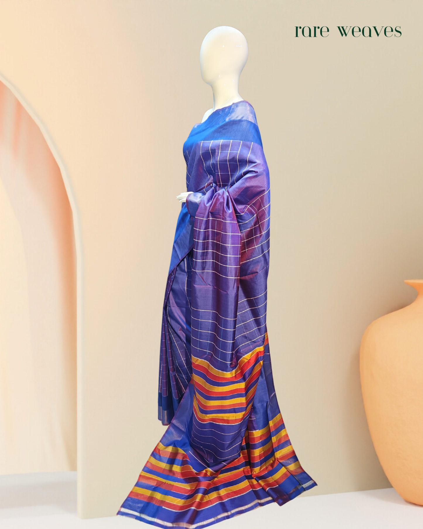 Weaving on Bishnupur Katan Silk with Zari Border